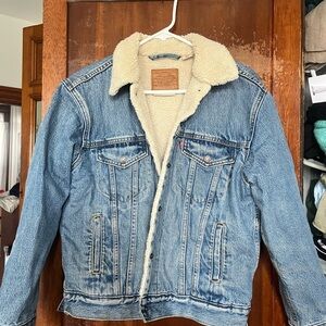 Levi's Blue Denim Sherpa Jacket